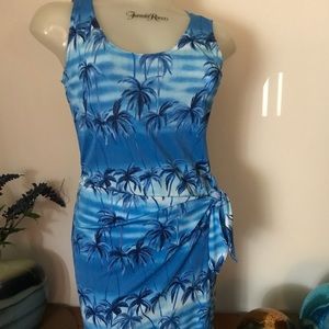 Tropical Floral Blue Dress/Coverup ☀️🌴